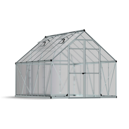 Palram - Canopia | Essence Greenhouse Kit - Silver With 4mm Twin-wall Polycarbonate Glazing - HG5812