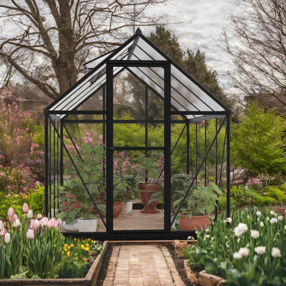 Palram - Canopia | Hybrid 6x8 ft - Black Frame With Polycarbonate Hybrid Panels - HG5508K
