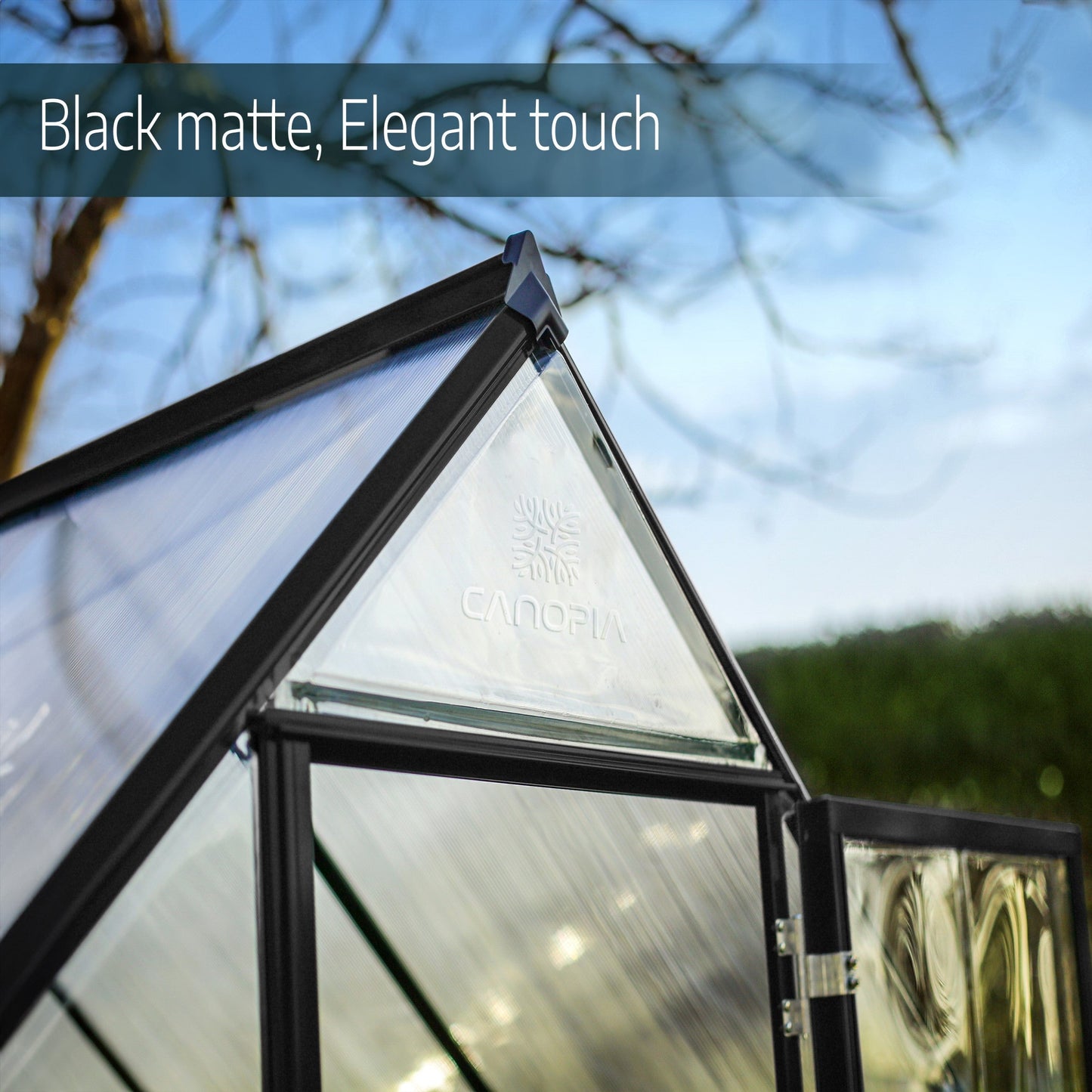 Palram - Canopia | Hybrid 6x8 ft - Black Frame With Polycarbonate Hybrid Panels - HG5508K