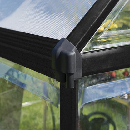 Palram - Canopia | Hybrid 6x8 ft - Black Frame With Polycarbonate Hybrid Panels - HG5508K
