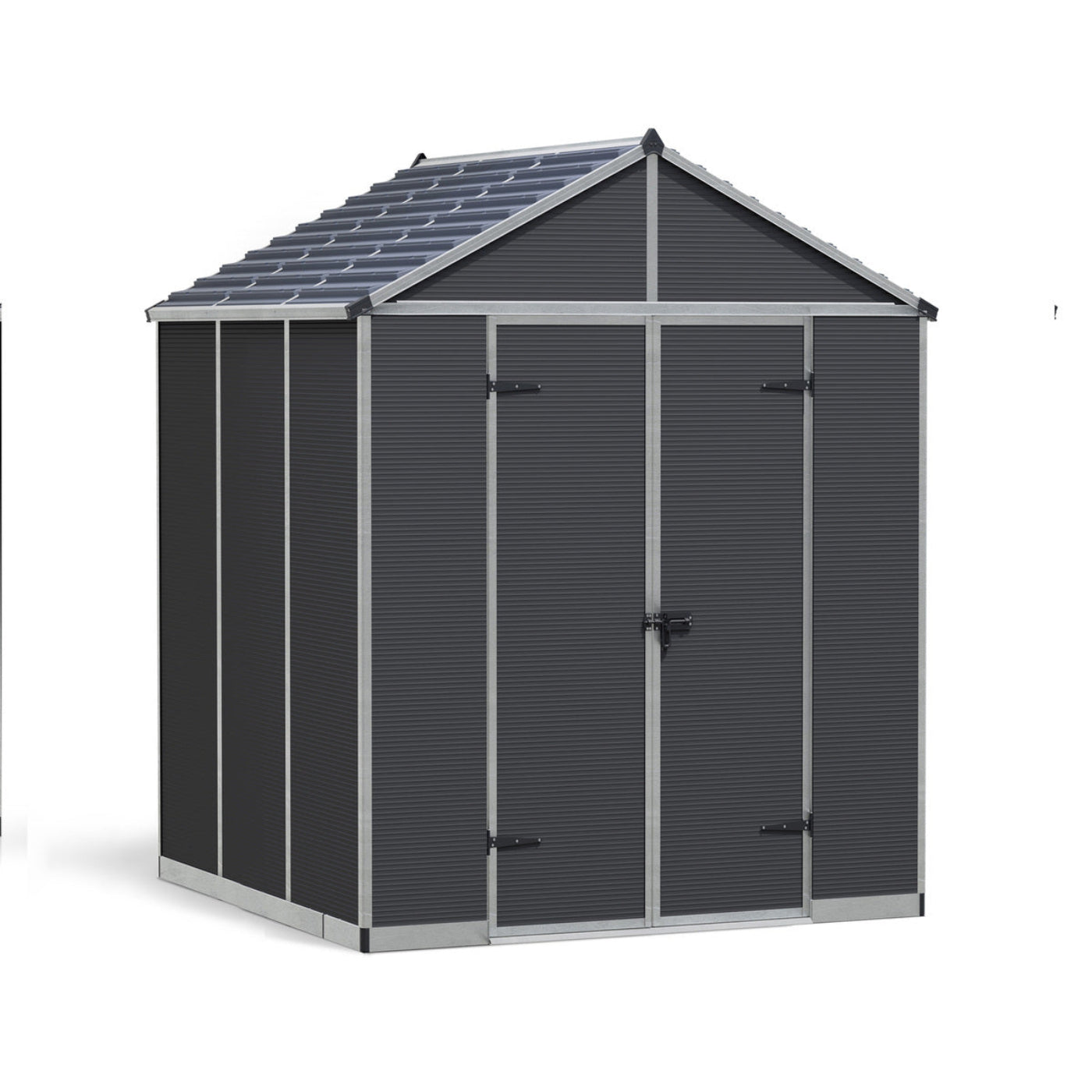 Palram - Canopia | Rubicon 8ft Ultra Durable Outdoor Storage Shed for Garden Dark Grey Series - HG9730GY