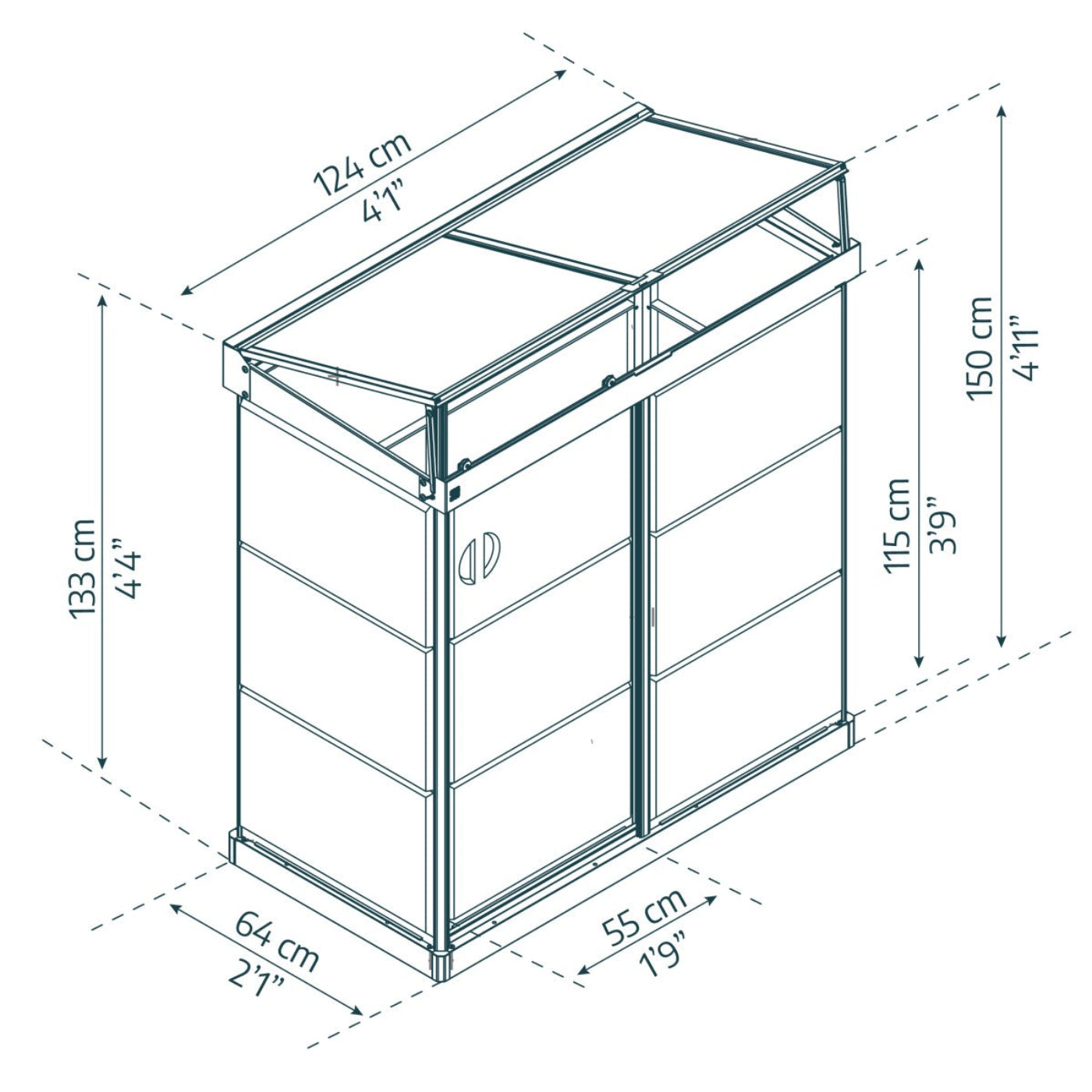 Palram - Canopia | Ivy 4x2 ft. Mini Greenhouse Kit - Black Frame with Clear Polycarbonate Glazing - HG4900