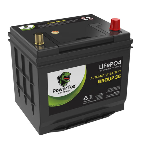 PowerTex 2019 Subaru Crosstrek Car Battery BCI Group 35 / Q85 Lithium LiFePO4 Automotive Battery - PTLG35-365