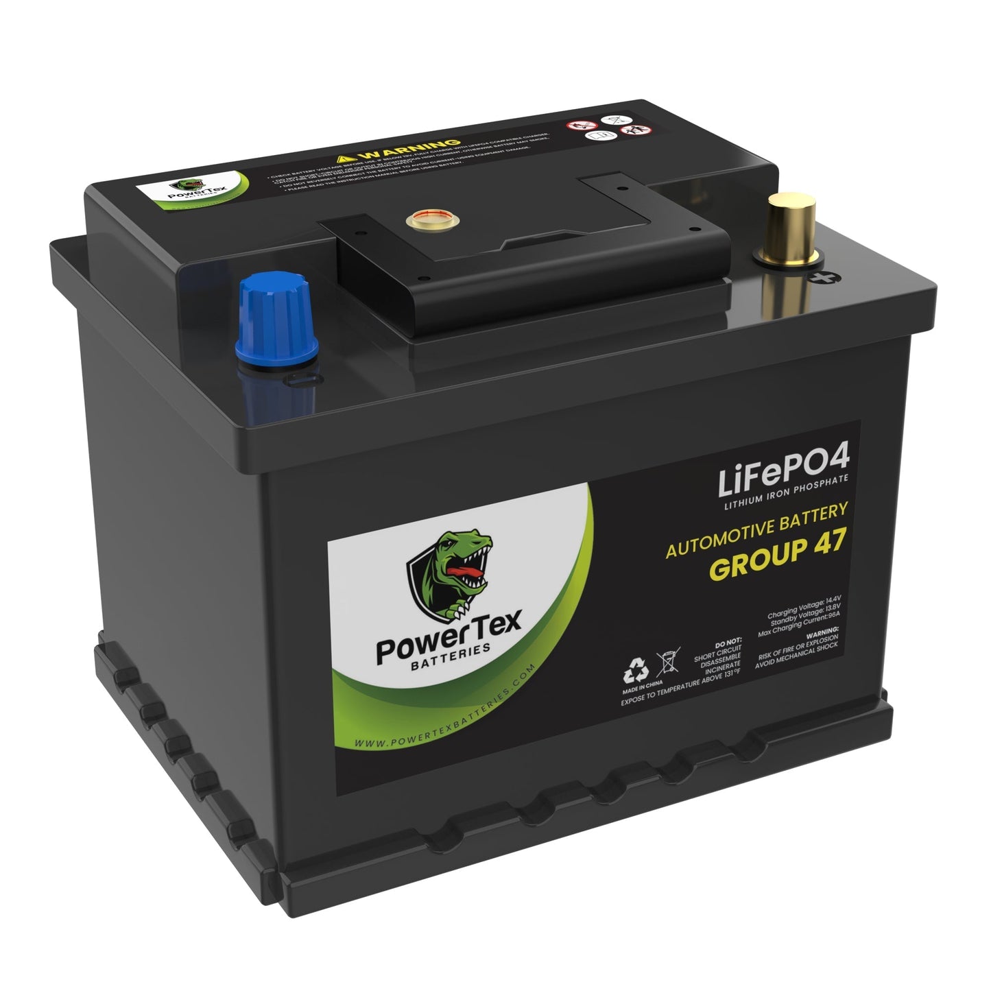 PowerTex 2018 Acura NSX Car Battery BCI Group 47 H5 Lithium LiFePO4 Replacement Automotive Battery - PTLG47-3