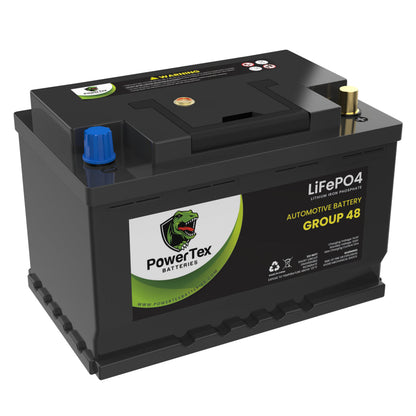 PowerTex 2024 Ford Expedition V6 3.5L Replacement Car Battery BCI Group 48 Lithium LiFePO4 Automotive Powertex Battery - PTLG48-0284