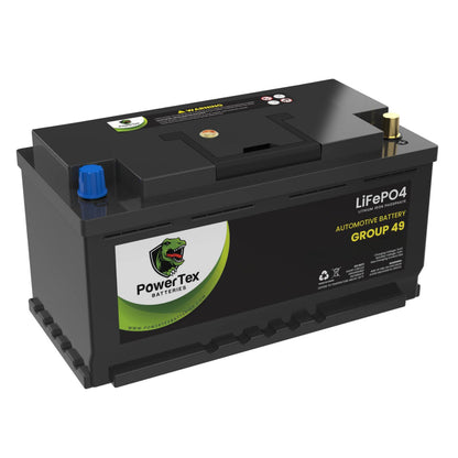 PowerTex 2022 BMW X4 L6 3.0LReplacement Car Battery BCI Group 49 Lithium LiFePO4 Automotive Powertex Battery - PTLG49-0161