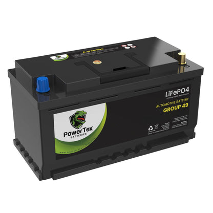 PowerTex 2024 Audi A5 L4 2.0LReplacement Car Battery BCI Group 49 Lithium LiFePO4 Automotive Powertex Battery - PTLG49-0239
