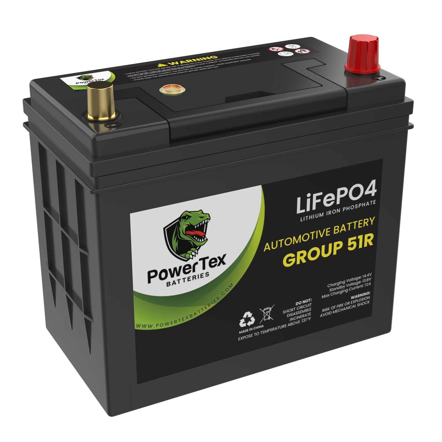PowerTex 2009 Honda CR-V Car Battery BCI Group 51R Lithium LiFePO4 Replacement Automotive Battery - PTLG51R-78