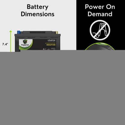 PowerTex 2018 BMW 330i Car Battery BCI Group 94R / H7 Lithium LiFePO4 Automotive Battery - PTLG94R-319