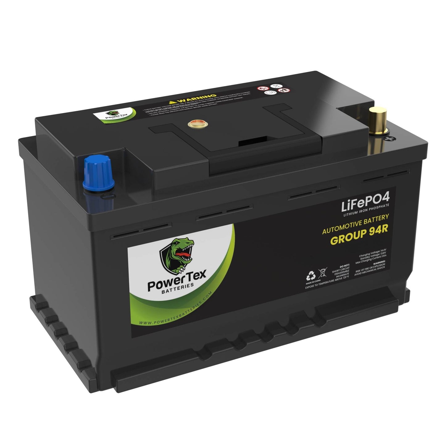 PowerTex 2018 BMW 330i Car Battery BCI Group 94R / H7 Lithium LiFePO4 Automotive Battery - PTLG94R-319
