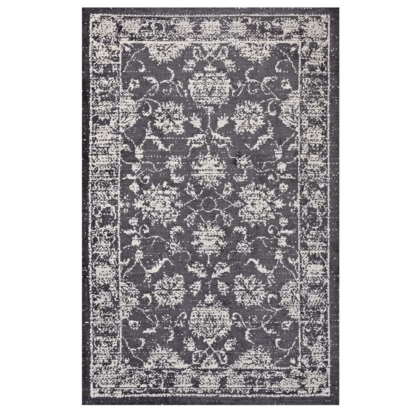Modway furniture Kazia Distressed Floral Lattice 8x10 Area Rug - R-1020A-810