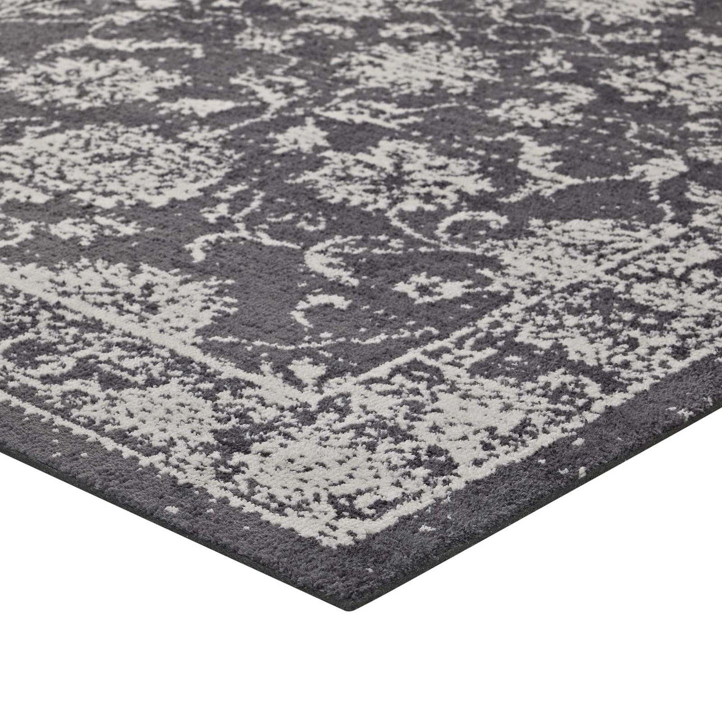 Modway furniture Kazia Distressed Floral Lattice 8x10 Area Rug - R-1020A-810