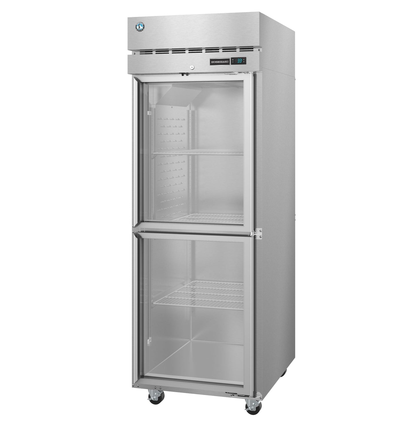 Hoshizaki 28" Wide 2 Glass Door Top Mount Reach-In Refrigerator - R1A-HG