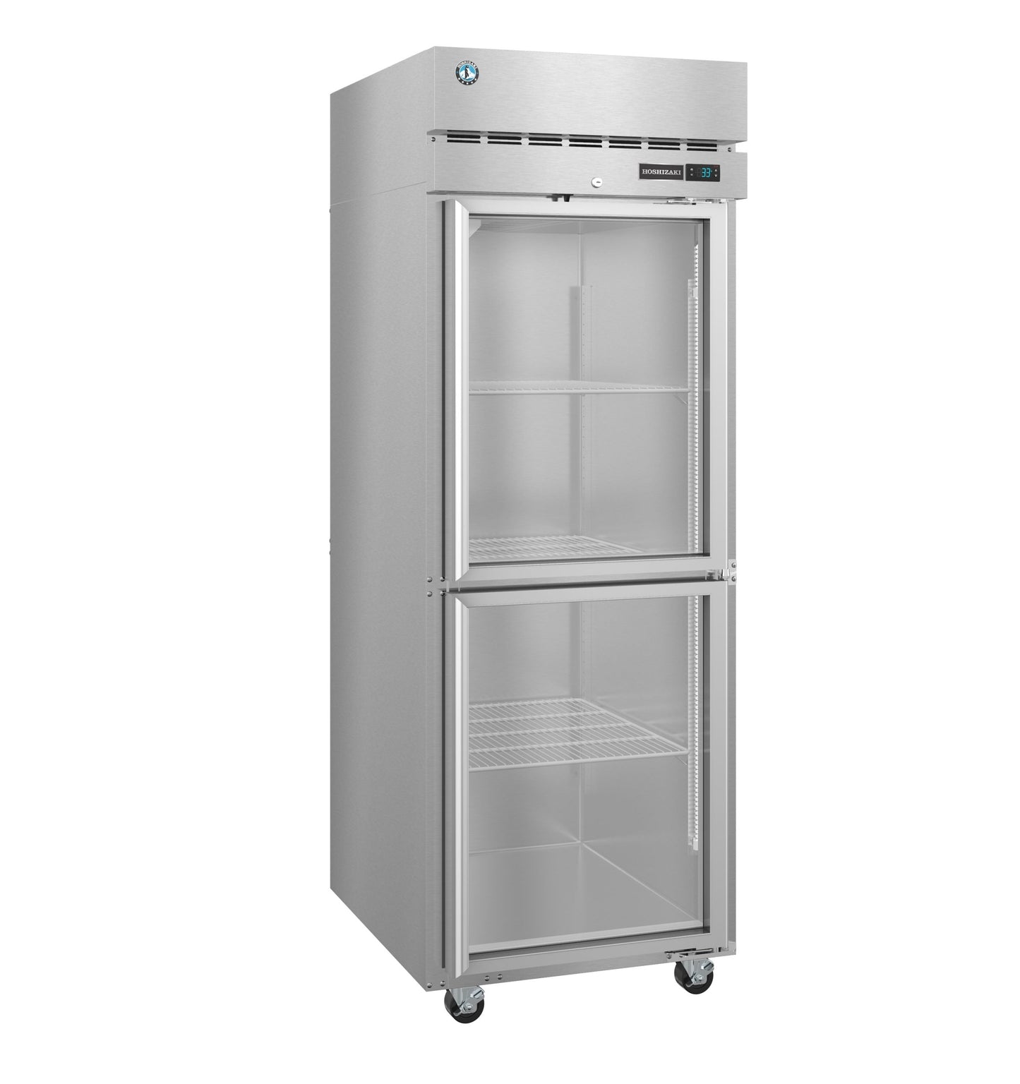 Hoshizaki 28" Wide 2 Glass Door Top Mount Reach-In Refrigerator - R1A-HG