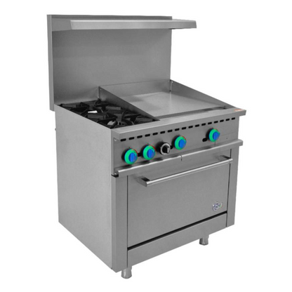 Chef AAA , Commercial 36" 2 Burner with 24" Griddle Gas Oven Range - R36-24MG