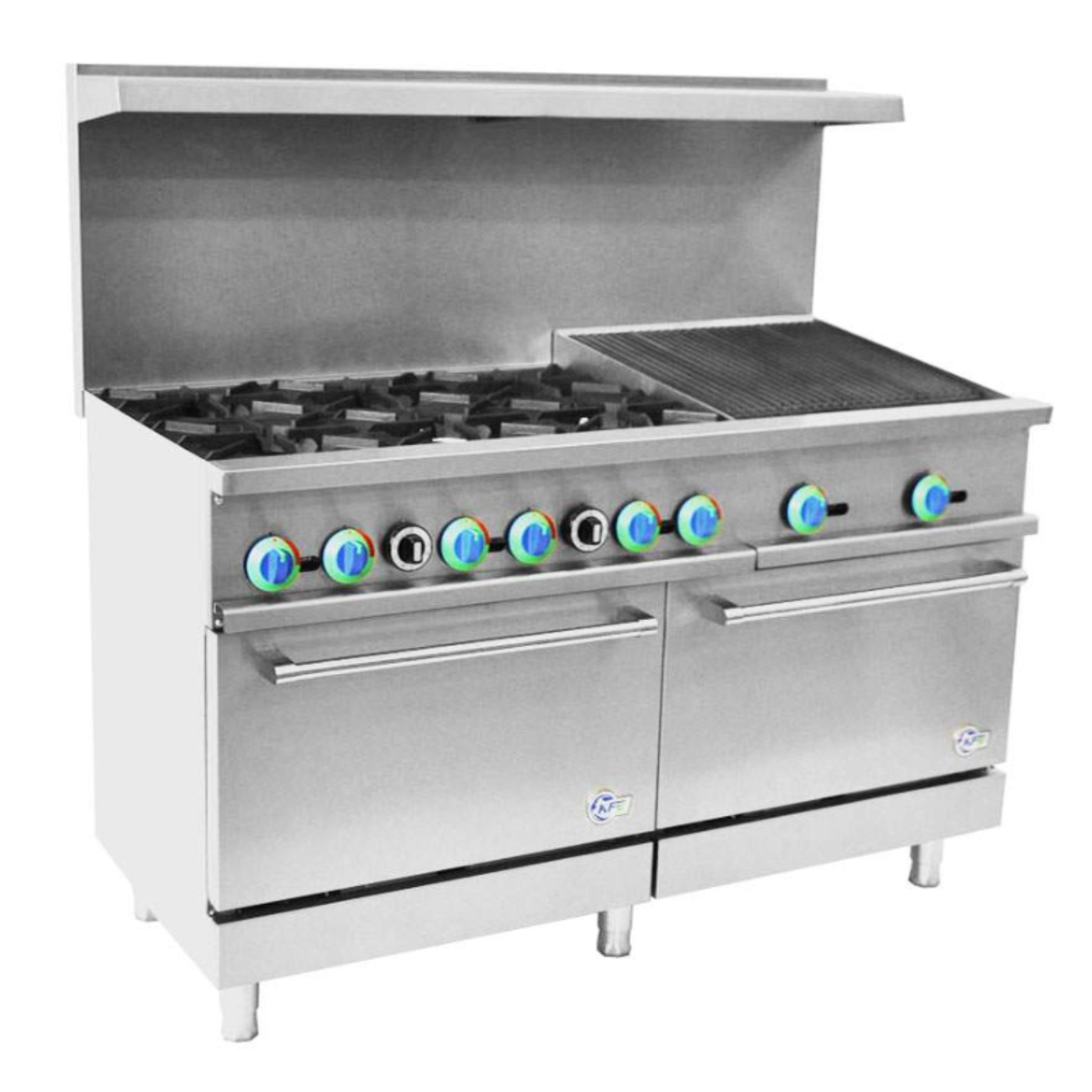 Chef AAA Commercial 60" 6 Burner with 24" Charbroiler Gas Oven Range - R60-24CB