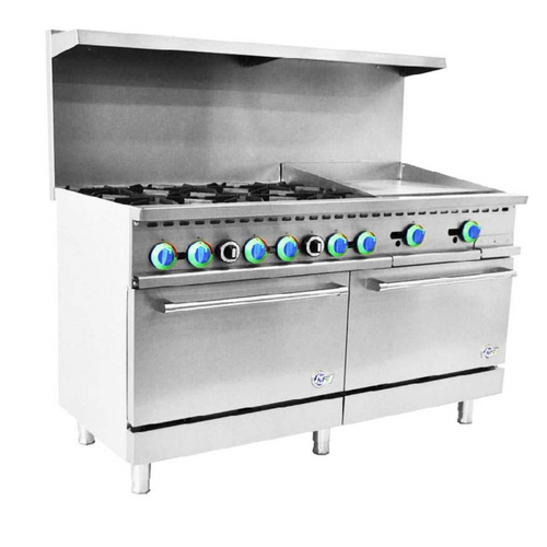 Chef AAA Commercial 60" 6 Burner with24" Griddle Gas Oven Range - R60-24MG