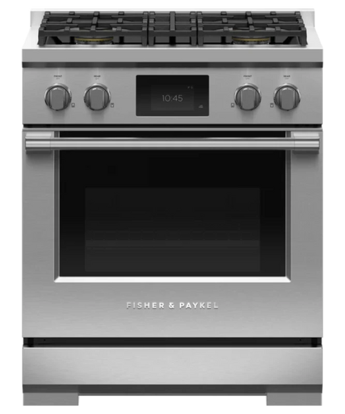 Fisher Paykel 30" Series 9 Professional 4 Burner Dual Fuel Self-Cleaning Range, LPG Stainless Steel - RDV3304L