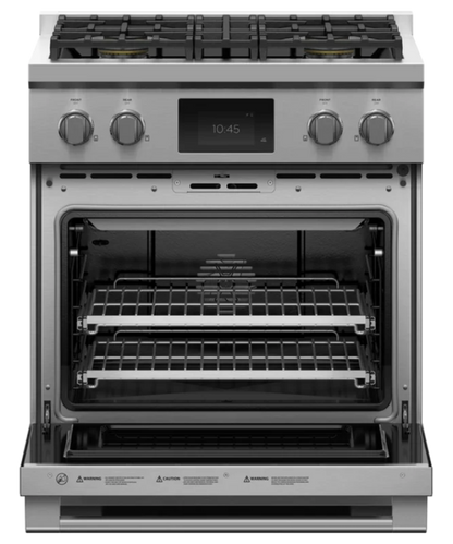 Fisher Paykel 30" Series 9 Professional 4 Burner Dual Fuel Self-Cleaning Range, LPG Stainless Steel - RDV3304L