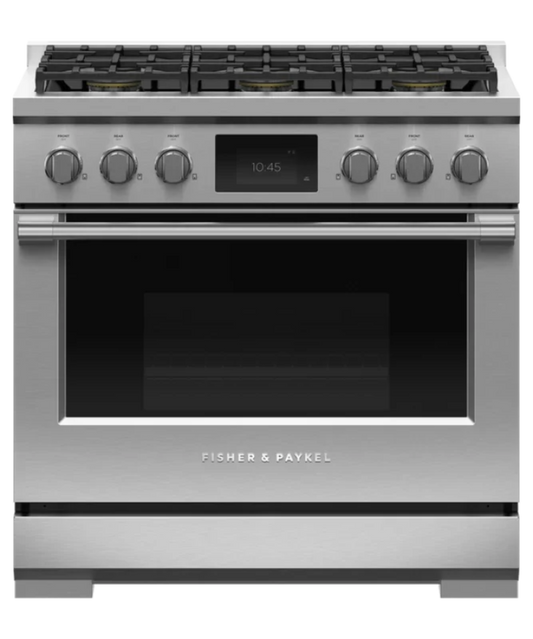 Fisher Paykel 36" Series 9 Professional 6 Burner Dual Fuel Self-Cleaning Range, Natural Gas Stainless Steel - RDV3366N