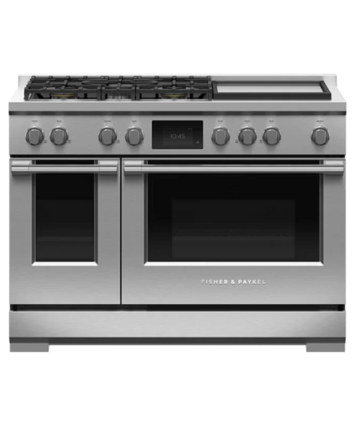 Fisher Paykel Dual Fuel Range, 48", 5 Burners with Griddle, Self-cleaning, LPG Other - RDV3485GDL