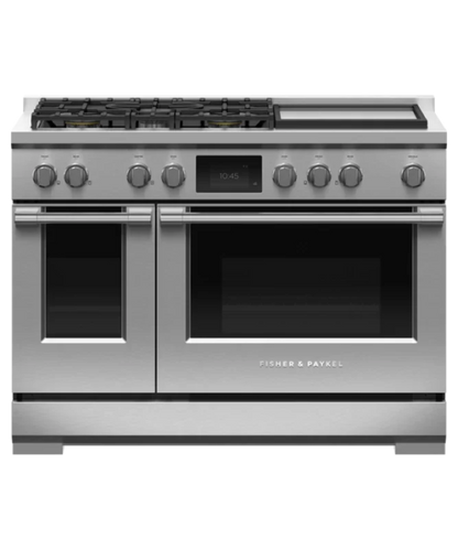Fisher Paykel Dual Fuel Range, 48", 5 Burners with Griddle, Self-cleaning, LPG Other - RDV3485GDL