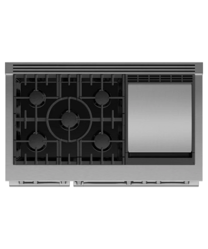 Fisher Paykel Dual Fuel Range, 48", 5 Burners with Griddle, Self-cleaning, LPG Other - RDV3485GDL