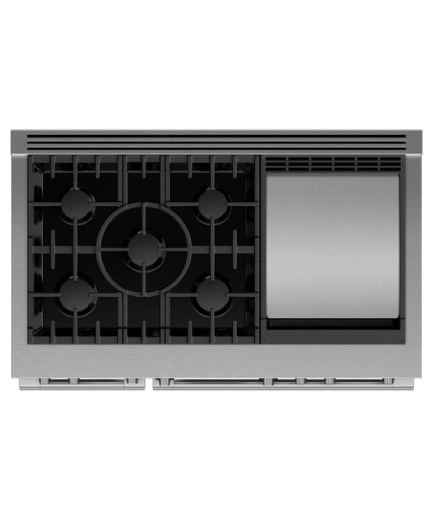 Fisher Paykel 48" Series 9 Professional Dual Fuel 5 Burner with Griddle Self-Cleaning Range, Natural Gas Stainless Steel - RDV3485GDN