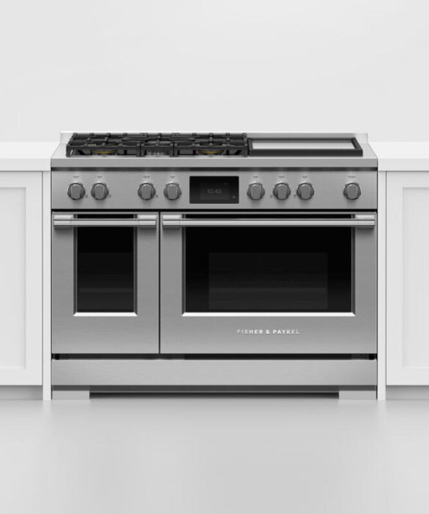 Fisher Paykel 48" Series 9 Professional Dual Fuel 5 Burner with Griddle Self-Cleaning Range, Natural Gas Stainless Steel - RDV3485GDN