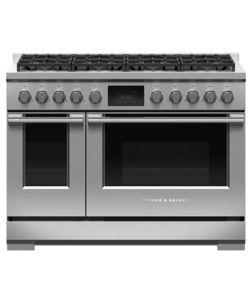 Fisher Paykel 48" Series 9 Professional 8 Burner Dual Fuel Self-Cleaning Range, LPG Stainless Steel - RDV3488L