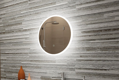 Paris Mirror 24" x 24" Round Reflection Edge Lit Round Mirror With Touch/ON/OFF Dim Sensor Switch 6000K - REFLR24246000