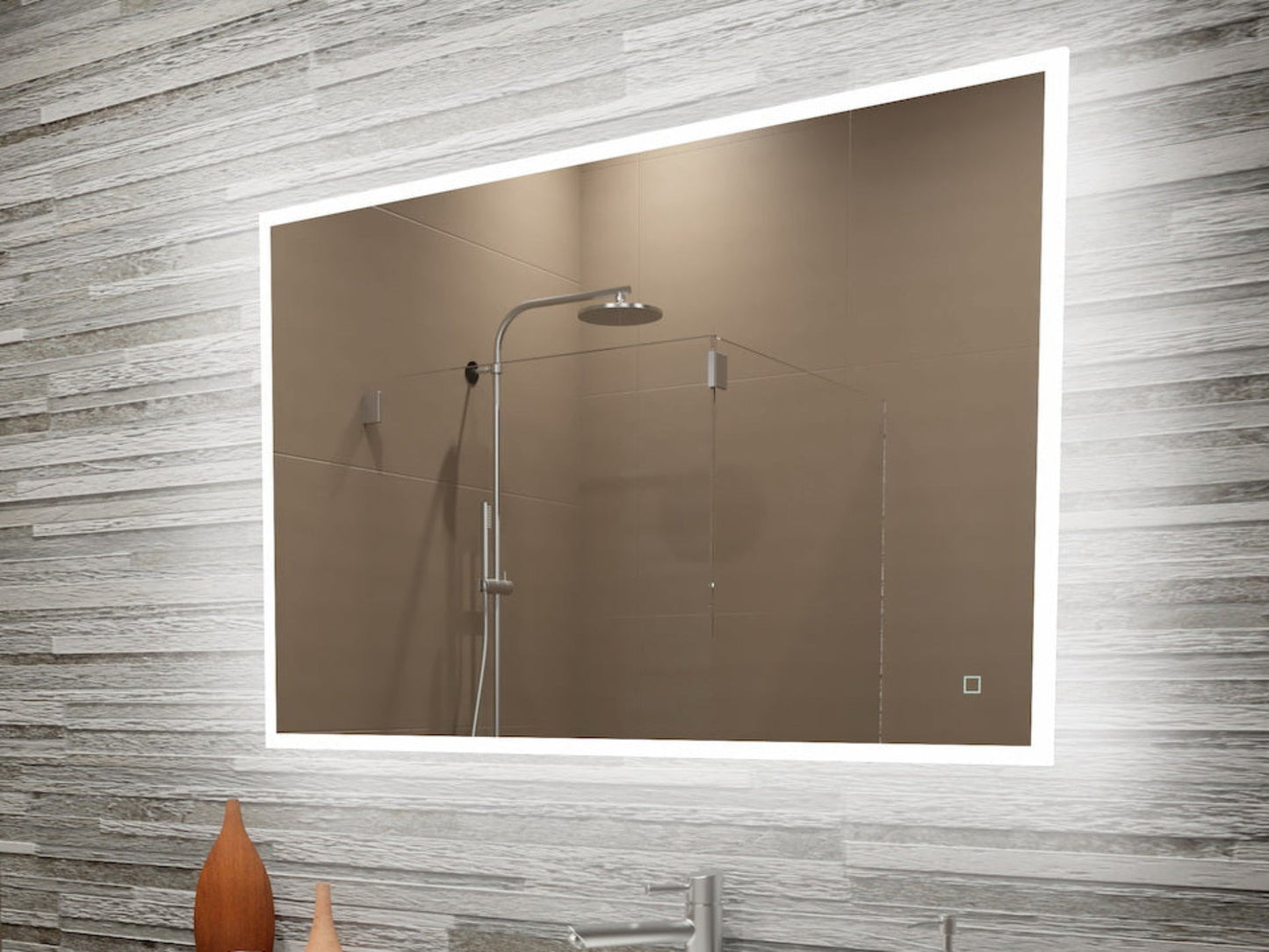 Paris Mirror 48" x 32" Rectangle Reflection Edge Lit Mirror With Touch/ON/OFF Dim Sensor Switch 6000K - REFLX48326000