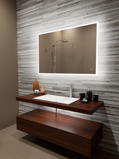Paris Mirror 48" x 32" Rectangle Reflection Edge Lit Mirror With Touch/ON/OFF Dim Sensor Switch 6000K - REFLX48326000