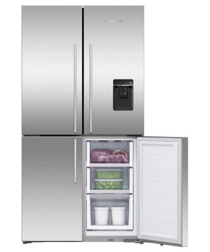Fisher Paykel 18.9 cu ft Series 7 Quad Door Refrigerator Freezer, Ice & Water Stainless Steel - RF203QDUVX1