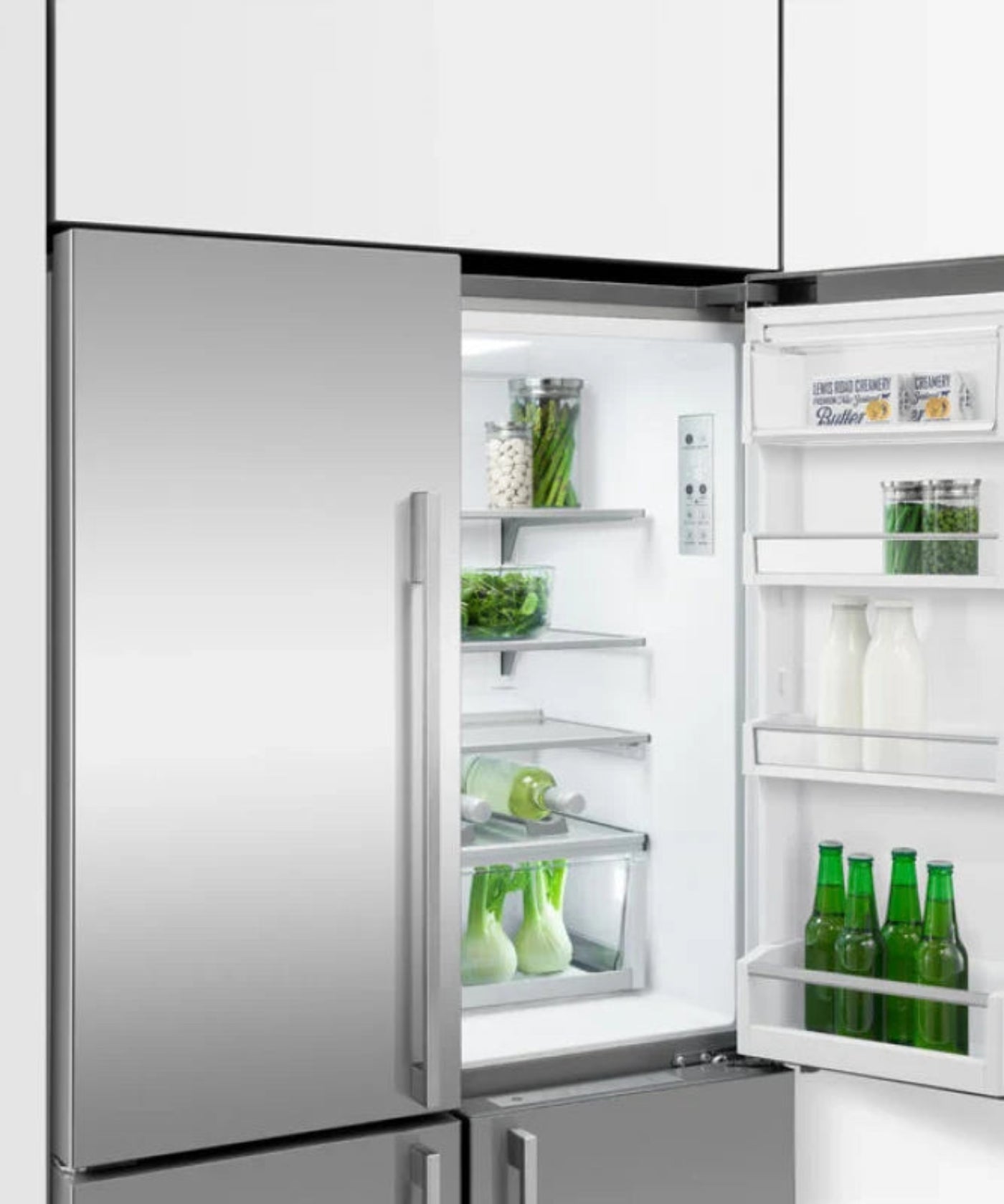 Fisher Paykel 18.9 cu ft Series 7 Quad Door Refrigerator Freezer, Ice & Water Stainless Steel - RF203QDUVX1