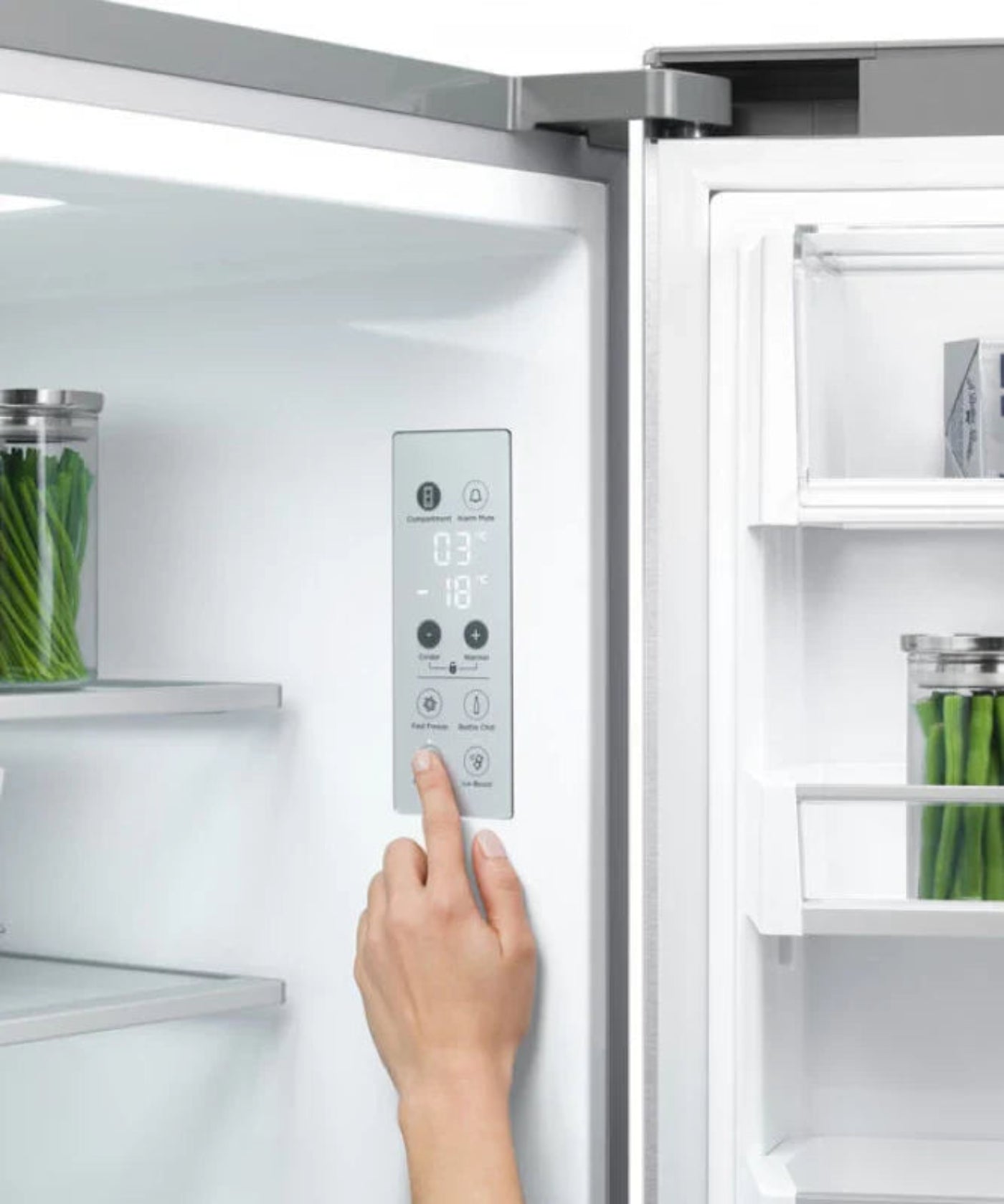 Fisher Paykel 18.9 cu ft Series 7 Quad Door Refrigerator Freezer, Ice & Water Stainless Steel - RF203QDUVX1