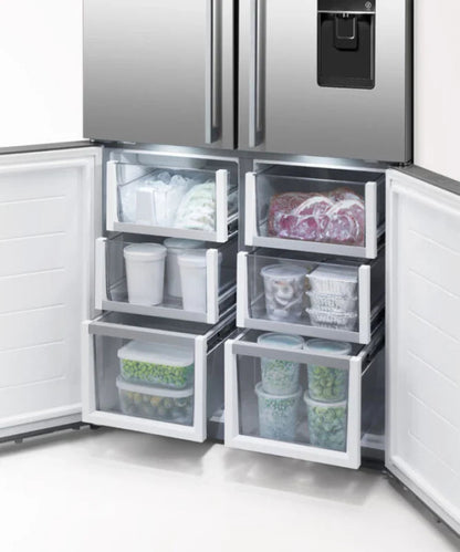 Fisher Paykel 18.9 cu ft Series 7 Quad Door Refrigerator Freezer, Ice & Water Stainless Steel - RF203QDUVX1