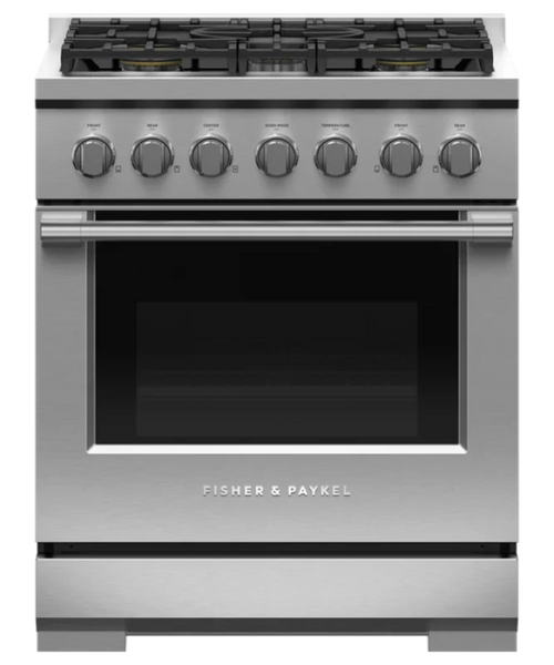 Fisher Paykel 30" Series 7 Professional 5 Burner Gas Range, Natural Gas Stainless Steel - RGV3305N