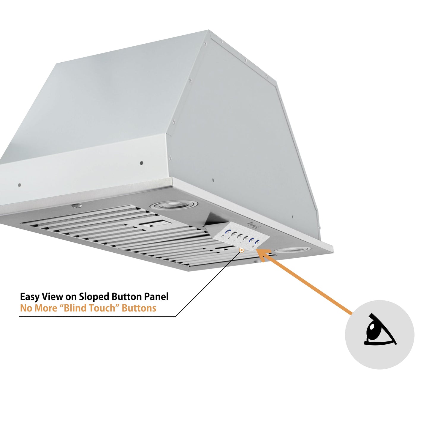 RH-BQ-DTLS Range Hood Insert - Ductless - 600 CFM - 6" Round Top Vent