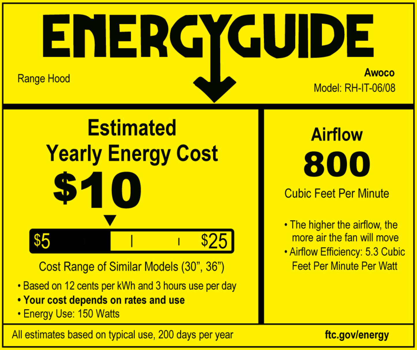 Awoco RH-IT08-M 14-1/2"D Super Quiet Split Insert Stainless Steel Range Hood, 4 Speeds with a 8" Blower Unit, 1000CFM, LED Lights - RH-IT08-M30-COLD