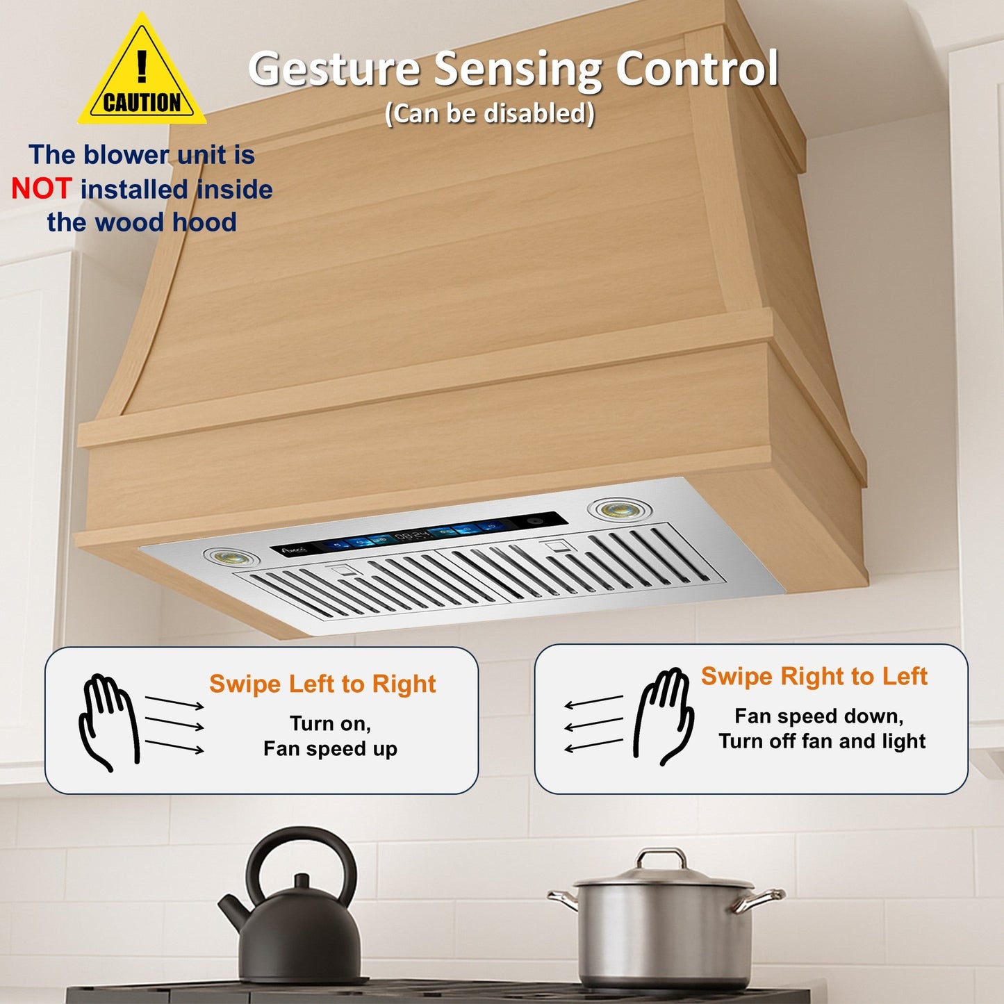 AWOCO  RH-IT06-V Ceiling Mount Range Hood - Split Insert - 800CFM - 6" Blower - RH-IT06-V30-COLD