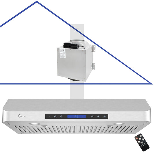 AWOCO  RH-SP08-T Quiet Split Range Hood - 8 inch Round Top Vent - 1000CFM - RH-SP08-T30