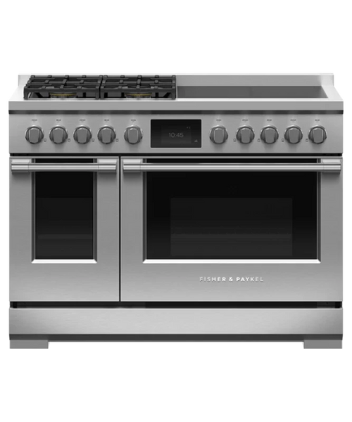 Fisher Paykel Dual Fuel Range, 48", 4 Burners, 4 Induction Zones, Self-cleaning, LPG Other - RHV3484L
