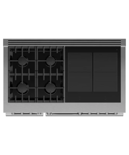Fisher Paykel 48" Series 11 Professional 4 Burner + 4 Zone Hybrid Self-Cleaning Range, NG Stainless Steel - RHV3484N