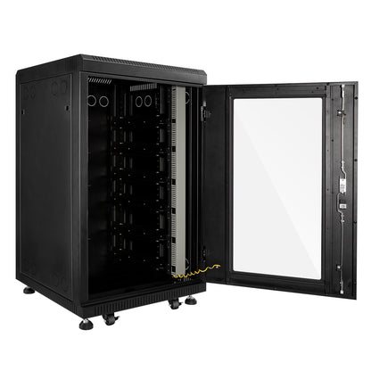 Rich Solar Battery Server Rack for ALPHA 5 PRO | 6-Slot Enclosed Battery Cabinet | Includes Wheels & 600A Bus Bar Covers | Pre-assembled - RS-SRA5P