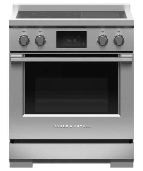 Fisher Paykel 30" Series 9 Professional 4 Zone Induction Self-Cleaning Range, with SmartZone Stainless Steel - RIV3304