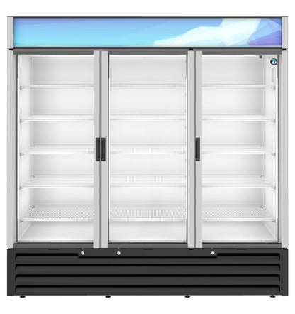 Hoshizaki 78" Wide Silver 3 Swing Door Merchandiser Refrigerator - RM-65-HC