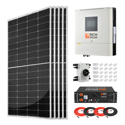 Rich Solar 1250W 48VDC-120VAC Solar Kit - RS-CBK1250