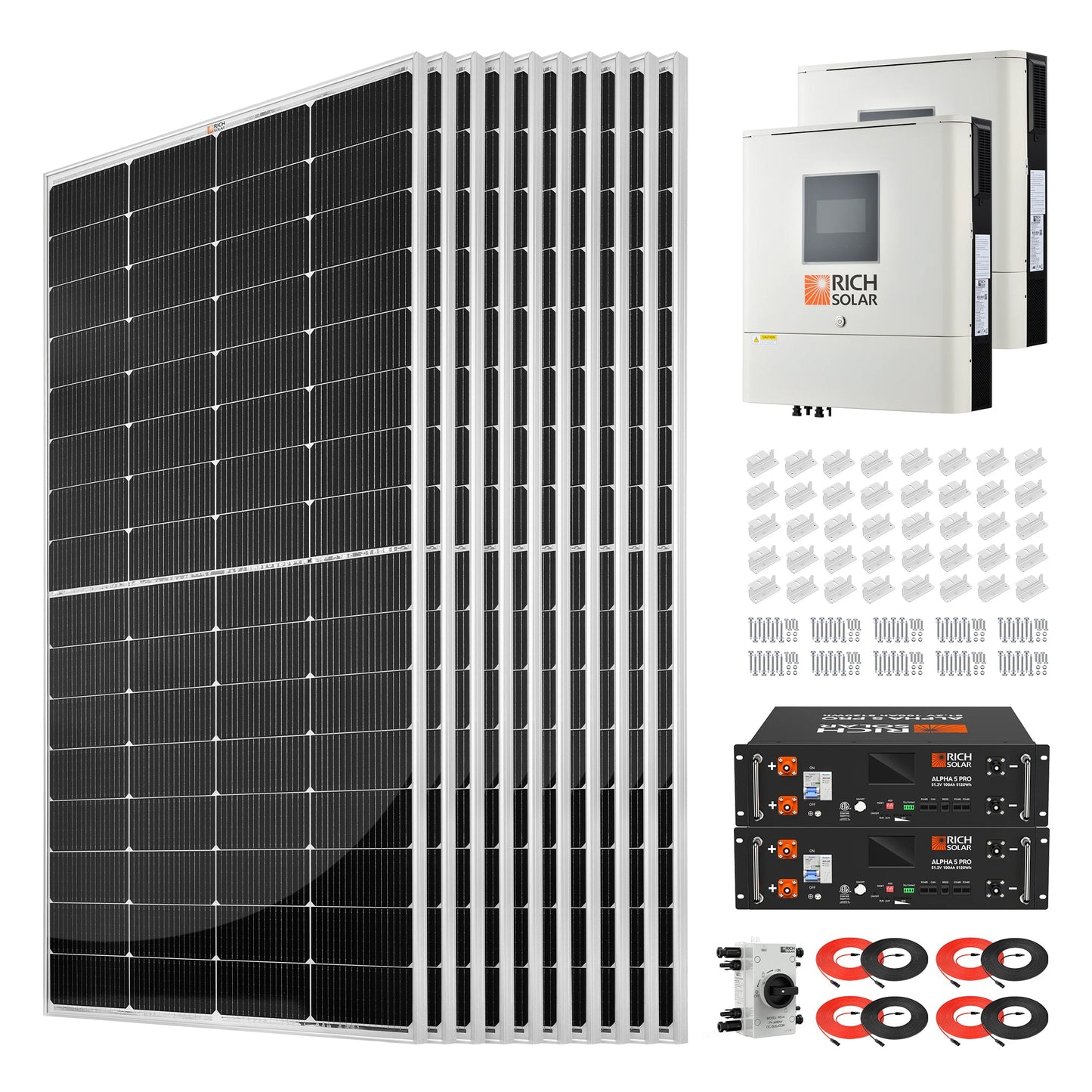 Rich Solar 2500W 48VDC-240VAC Solar Kit - RS-CBK2500240