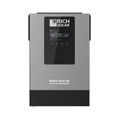 Rich Solar MAX 3K 2026 | 24V 3000W Off-Grid Hybrid Inverter | Pure Sine Wave Power for RVs, Campers, Vans, Trailers, Boats & Off-Grid Systems - RS-H3024X